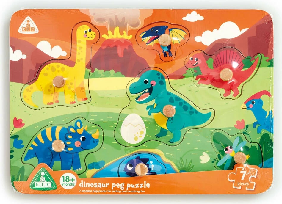 Early Learning Centre Wooden Dinosaur Peg Puzzle