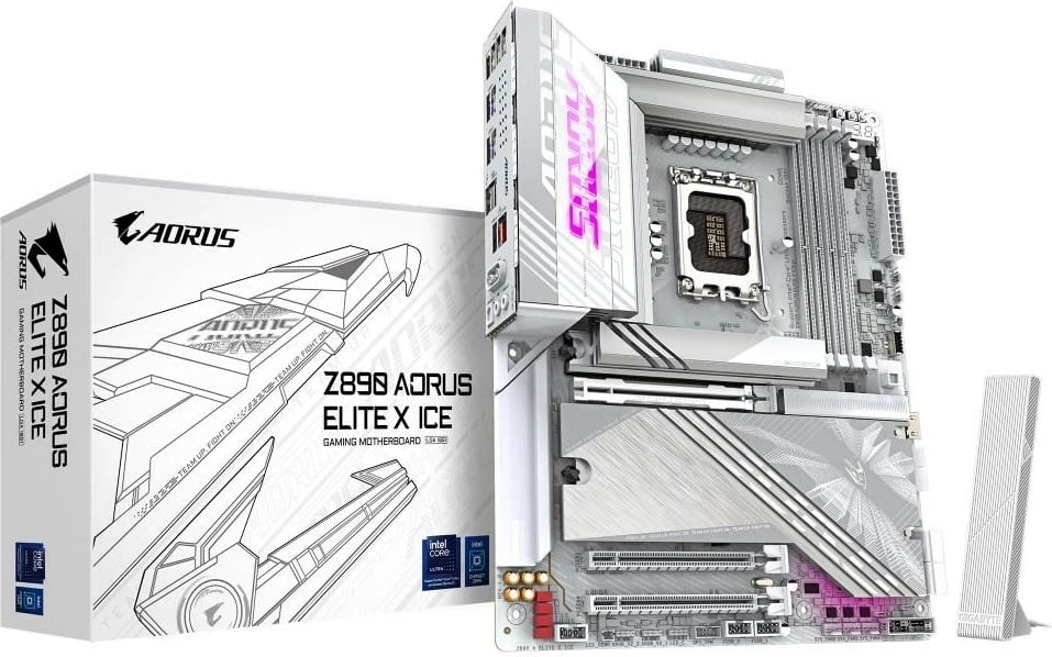 Pllakë amë Gigabyte Z890 AORUS ELITE X ICE, Socket 1851, e bardhë