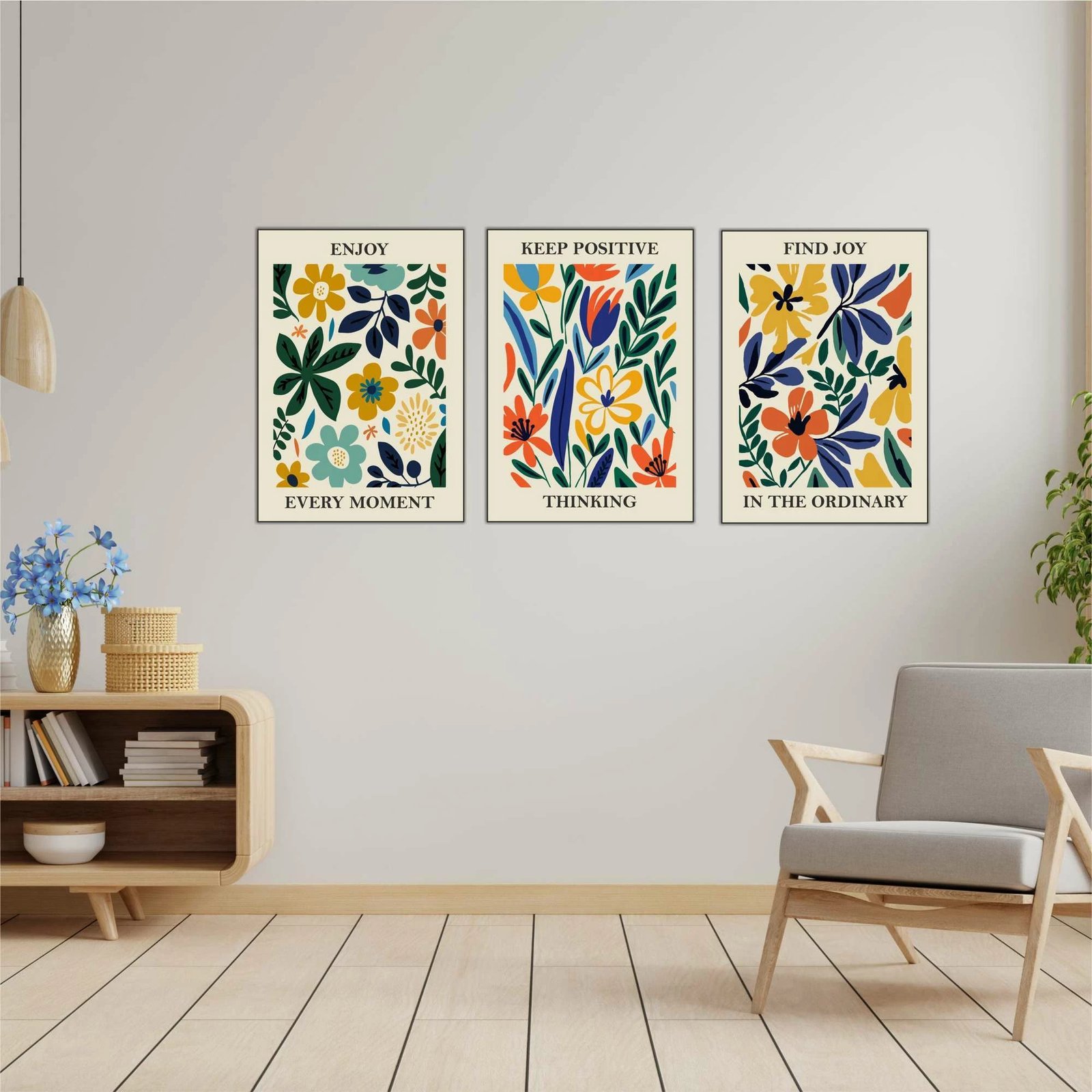 Pikturë dekorative MDF (3 copë), Wallity, shumëngjyrëshe, Mdf - 00103