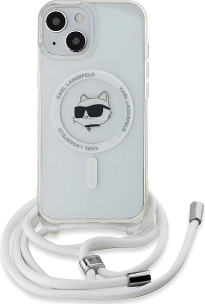 Mbështjellës Karl Lagerfeld IML Choupette Head & Cord MagSafe për iPhone 15/14/13, Transparent