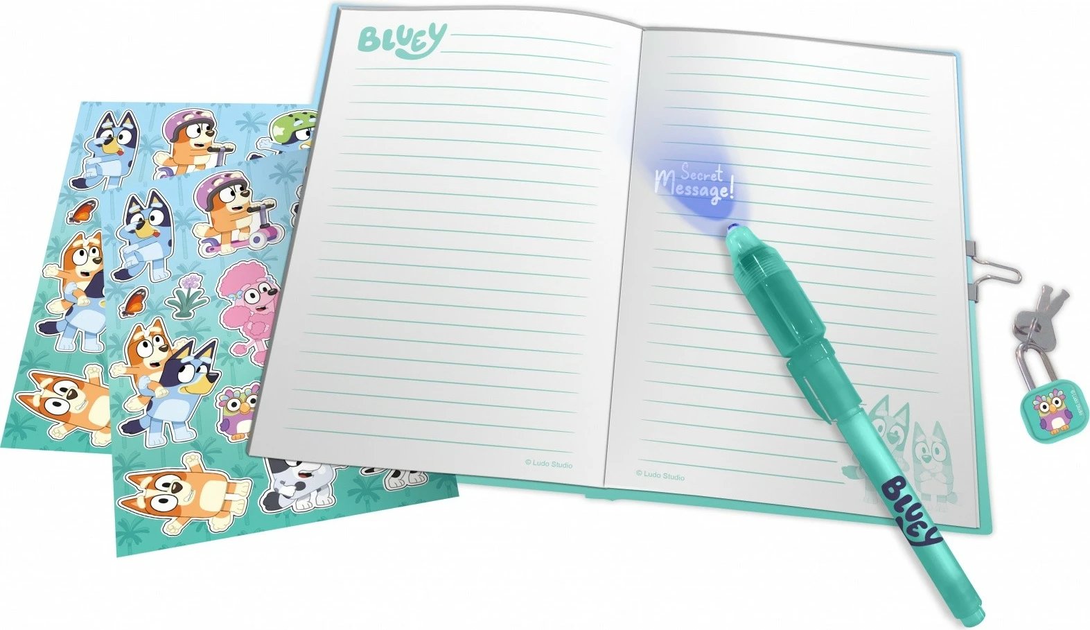 Set ditari Bluey Kids Euroswan BY00007 me stilolaps magjik dhe ngjitëse, për fëmijë Set ditari Bluey Kids Euroswan BY00007 me stilolaps magjik dhe ngjitëse, për fëmijë