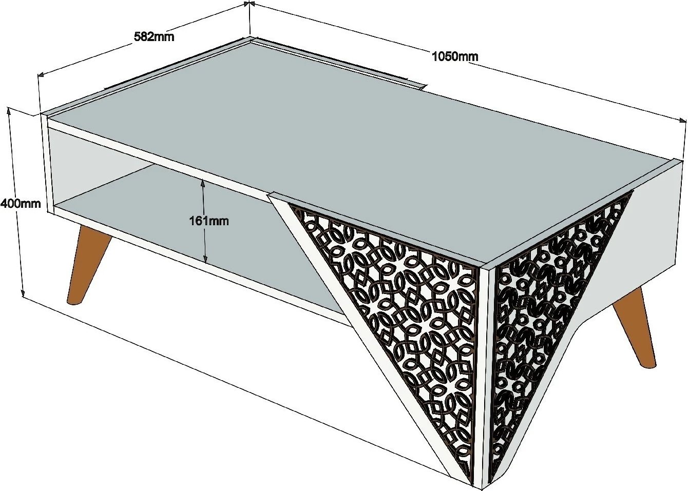 Tavolinë për kafe Hanah Home, Beril, ngjyrë arre