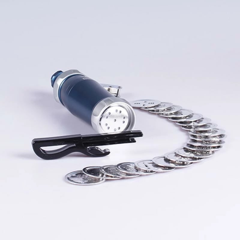 Makineri biskotash Marcato Biscuit Machine Design BI-DES-POWDBLU (BIDESPOWDBLU) manuale me disqe forme, blu