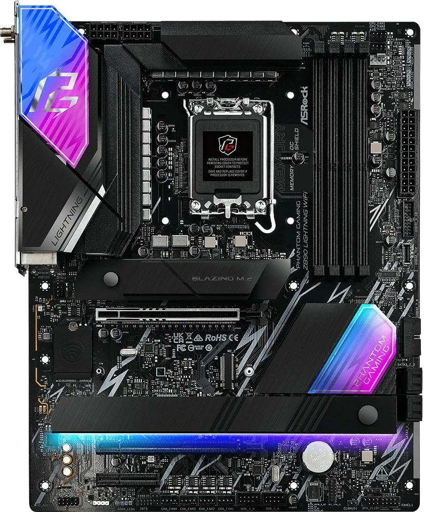 Pllakë amë ASRock Z890 Lightning WiFi ATX, LGA1851, Intel Z890, DDR5, PCIe 5.0, Wi-Fi 7, Thunderbolt 4