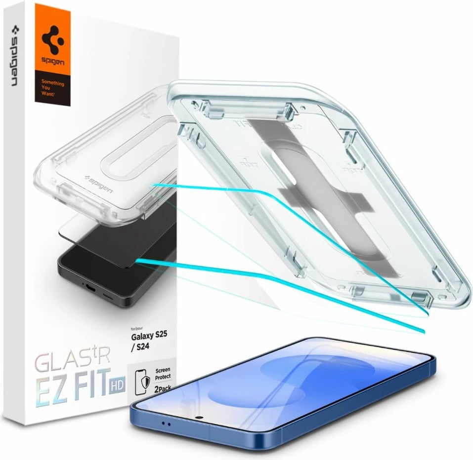 Xham i fortë mbrojtës Spigen Glas.tR EZ Fit për Samsung Galaxy S24/S25, 2 copë