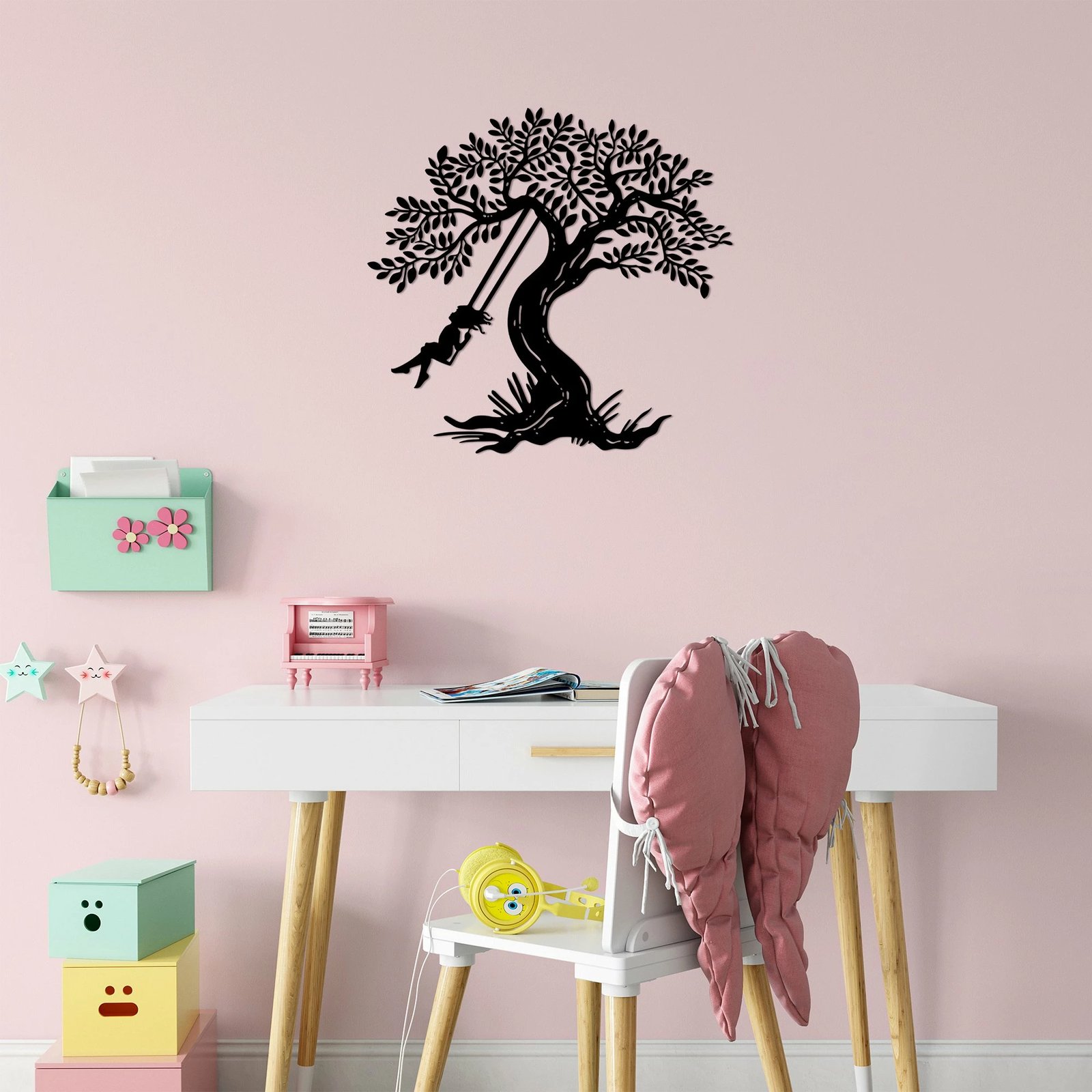 Aksesor dekorativ metalik për mur, Wallity, Rocking Girl