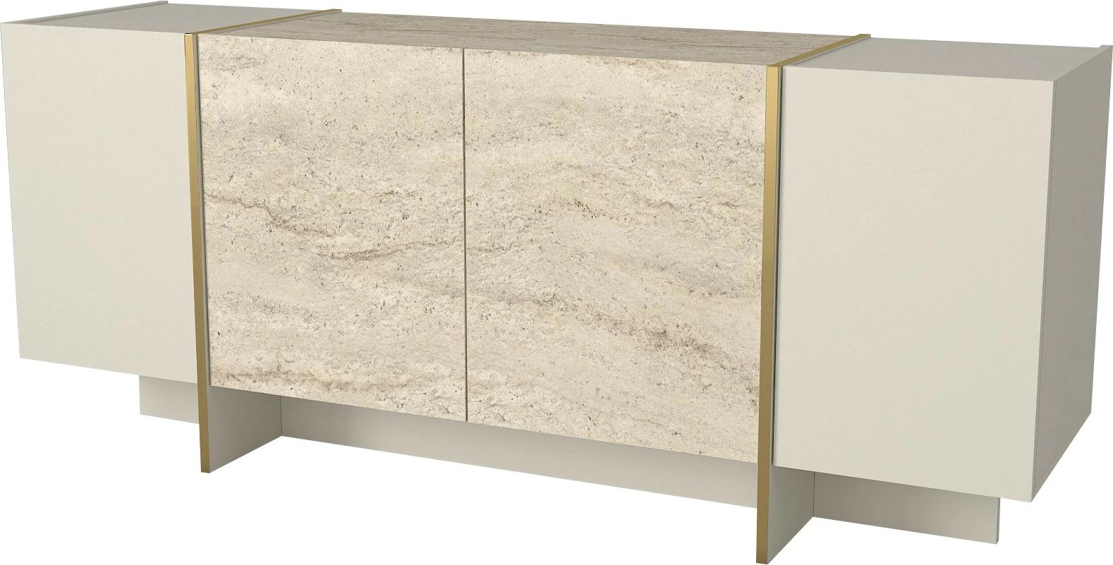 Konsol Skye Decor, ngjyrë travertin dhe sandstone, 180x75.5x46.6cm