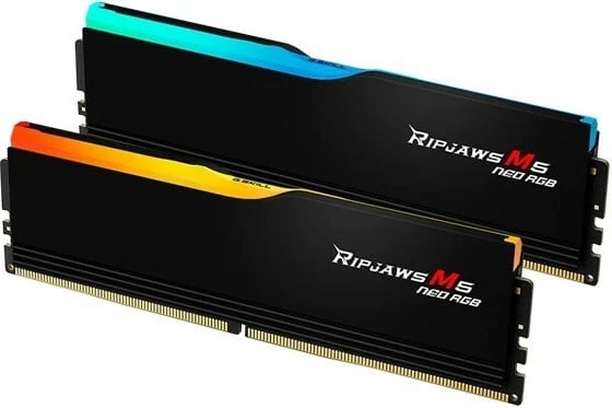 RAM Memorje G.SKILL Ripjaws M5 RGB, DDR5, 32GB (2x16GB), 6000MHz, CL28, e zezë, set