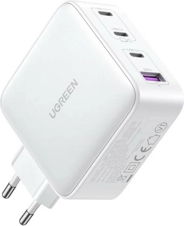 Karikues universal Ugreen Nexode 100W GaN, 4 porta USB-C/USB-A, i bardhë