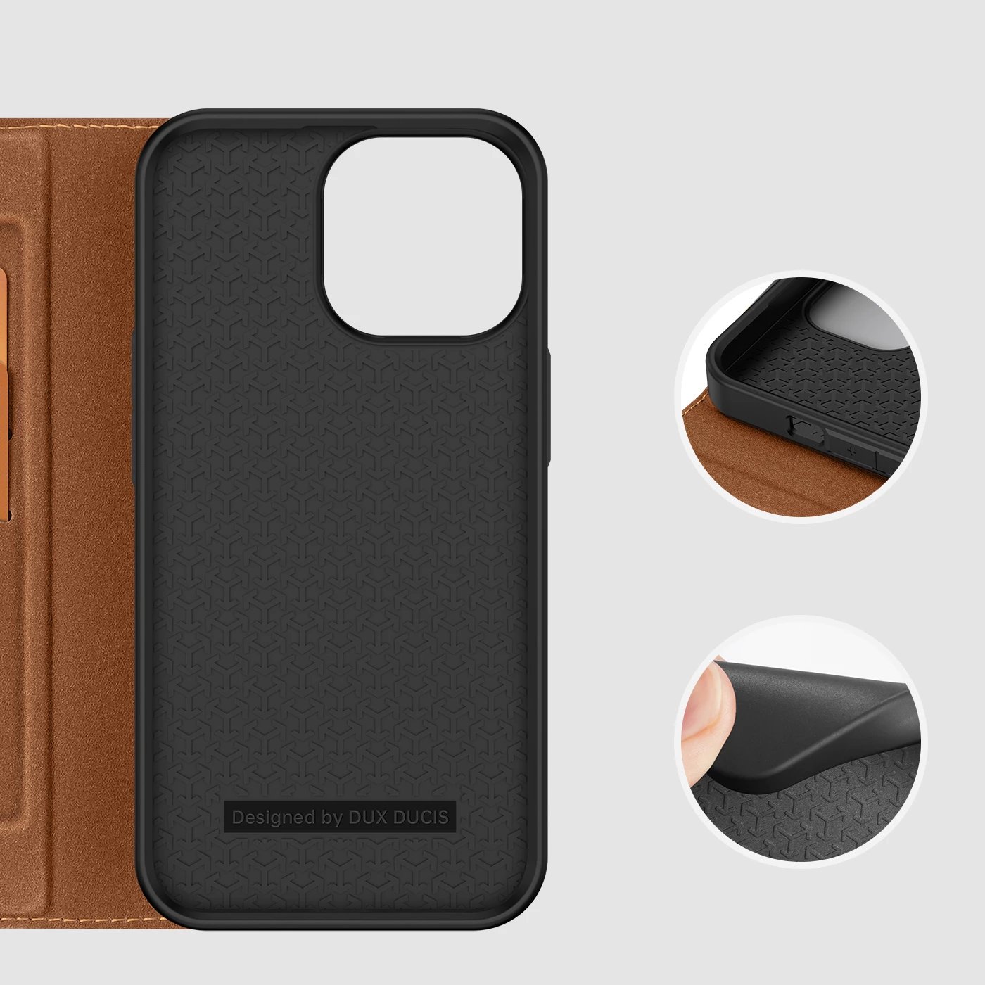 Mbështjellës Dux Ducis Skin X2 për iPhone 14 Pro Max, me kapak magnetik, kafe Mbështjellës Dux Ducis Skin X2 për iPhone 14 Pro Max, me kapak magnetik, kafe