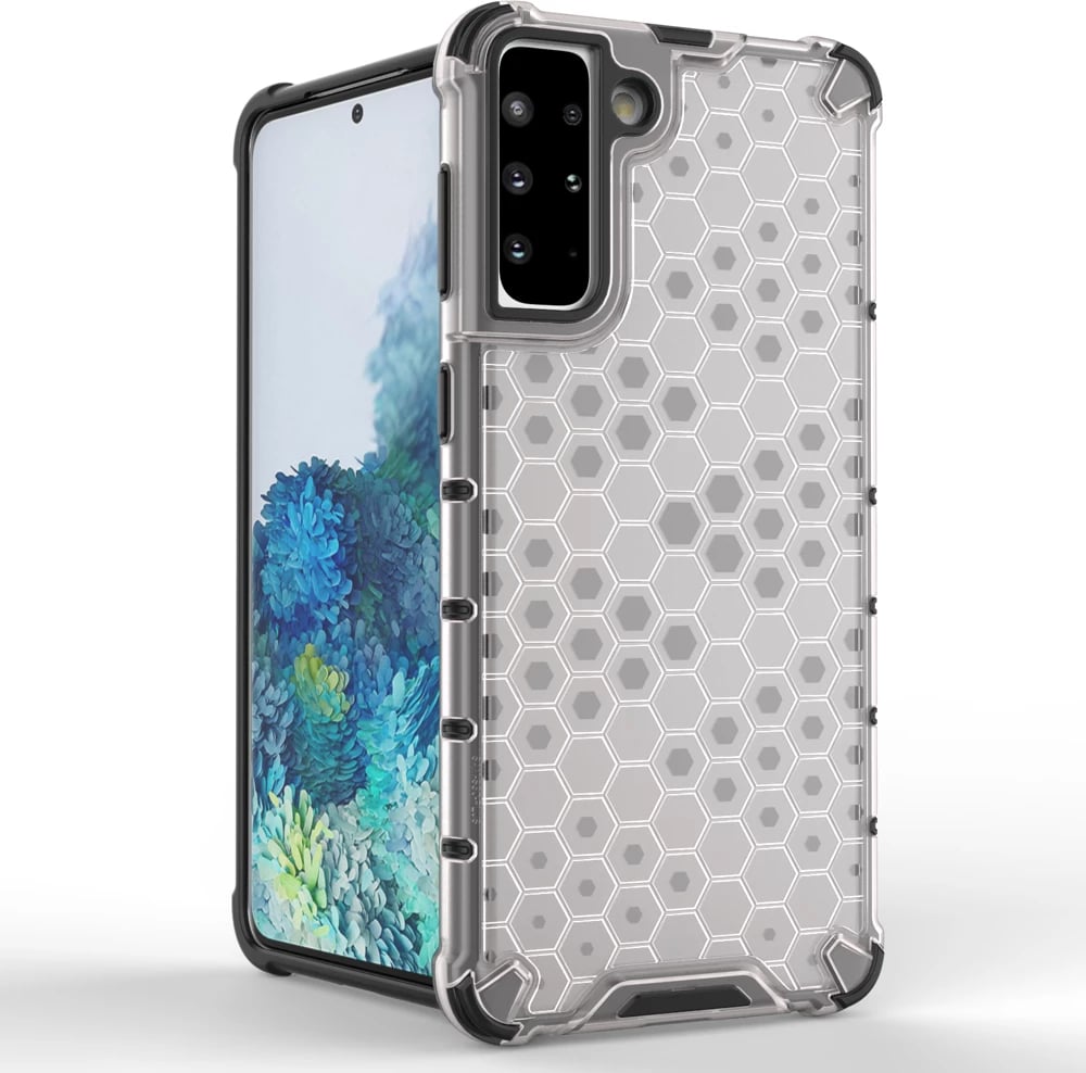 Mbështjellës Hurtel për Samsung Galaxy S22+, honeycomb, transparent