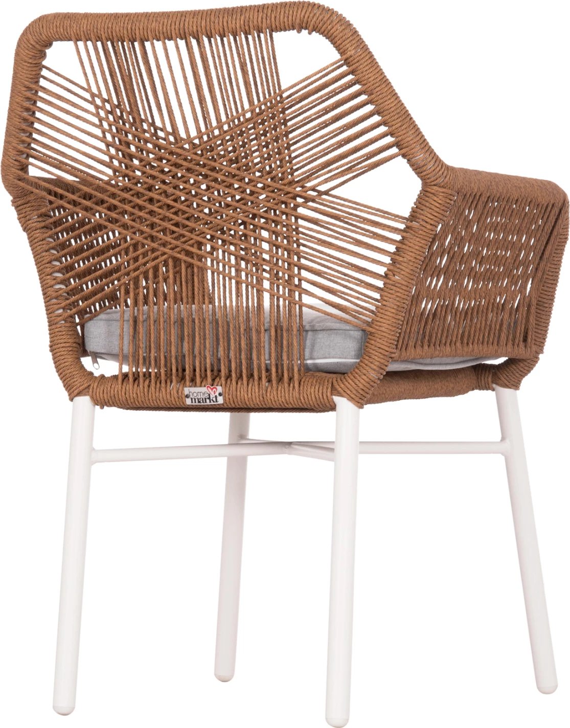 Karrige ngrënieje për jashtë, alumin i bardhë, ratan sintetik bezhë, TOPIN FH6048.11, 59x63x81cm