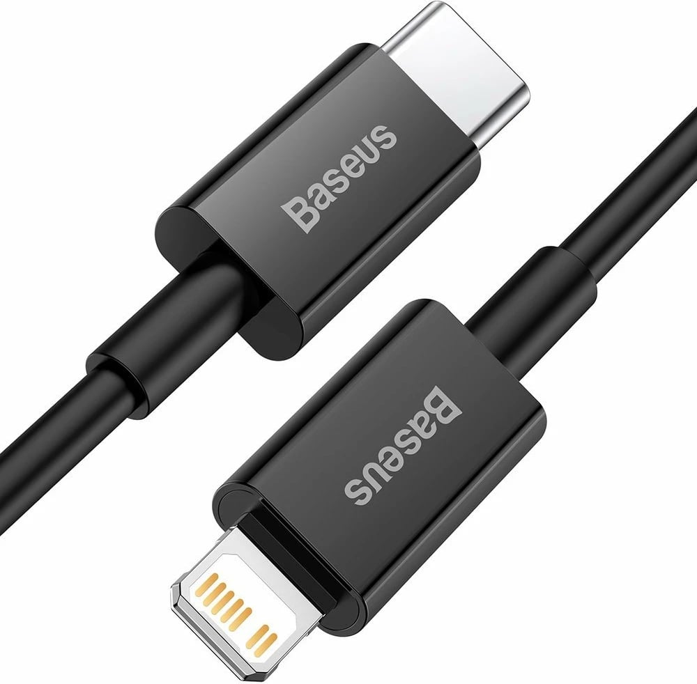 Kabllo Baseus Superior Series CATLYS-A01, USB-C në Lightning, 1m, 20W, e zezë