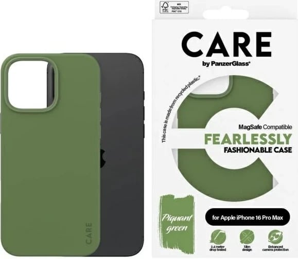 Mbështjellës PanzerGlass CARE për iPhone 16 Pro Max, MagSafe, e gjelbër