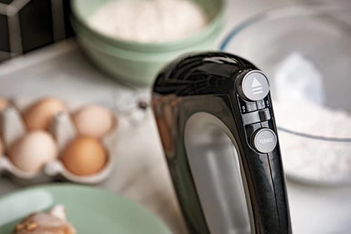 Mikser dore, Camry, CR 4220, 5 shpejtësi Turbo 300W/750W, grep e rrahëse inoksi 21cm, zi