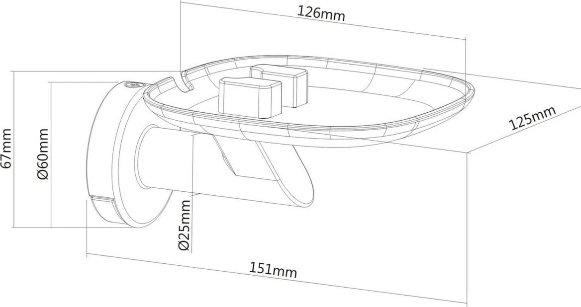 Mbajtëse muri për altoparlantë Maclean MC-840, për Sonos One/One SL/Play:1, Metal, E zezë