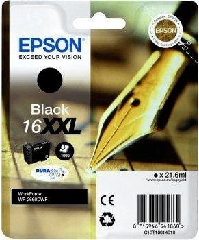 Kasetë boje, Epson, 16XXL C13T16814012, 21.6 ml, deri 1000 faqe, XXL, e zezë