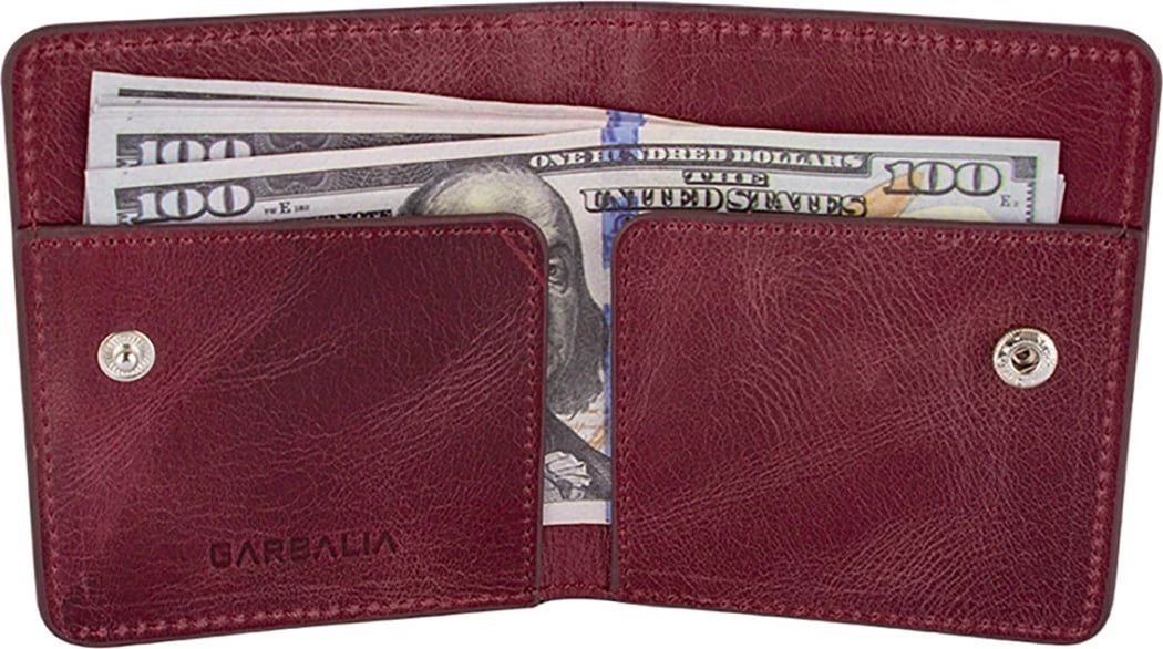 Portofol për burra, ngjyrë e kuqe claret, Zoozie Bags, Regina