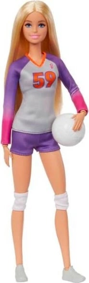 Kukull Barbie Made to Move lojtare volejbolli, Mattel HKT72, me uniformë, top dhe aksesorë
