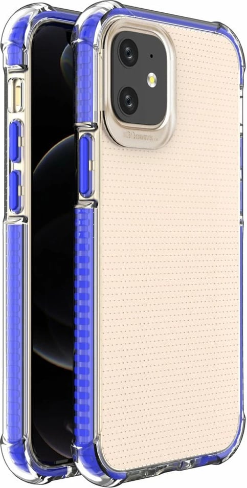 Mbështjellës Hurtel Spring Armor për iPhone 12 mini, TPU, kornizë e kaltër