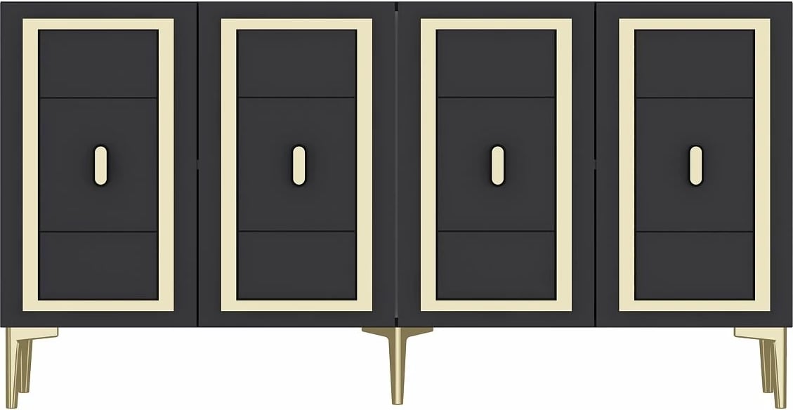 Konsol Skye Decor, ngjyrë antracit dhe ari, 150x75x35cm