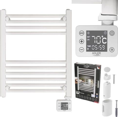 Radiator banjoje elektrik LED, Adler, AD 7823, 400W, 50x70cm, IP24, i bardhë
