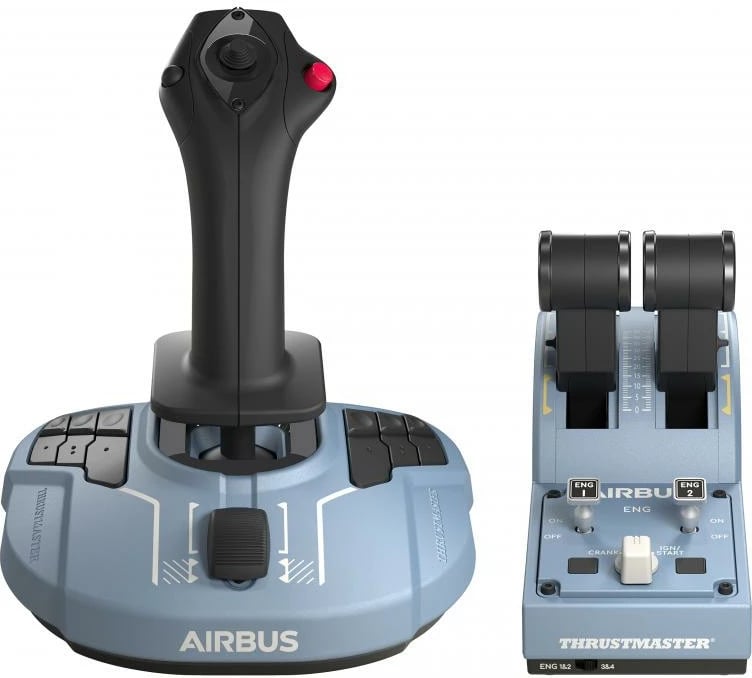 Kontroller fluturimi, Thrustmaster TCA Officer Pack Airbus Edition 2960842, joystick + throttle, Blu, set