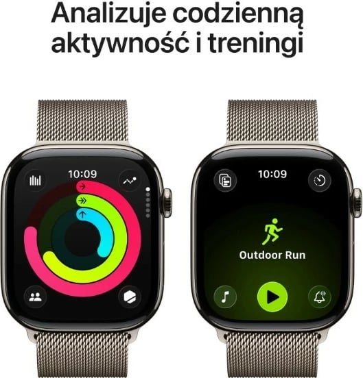 Smartwatch Apple Watch Series 11 GPS + Cellular MFD04MP/A, kasë titani 46 mm, ekran LTPO Retina OLED, 64 GB, rrip Milanese Loop M/L, natural