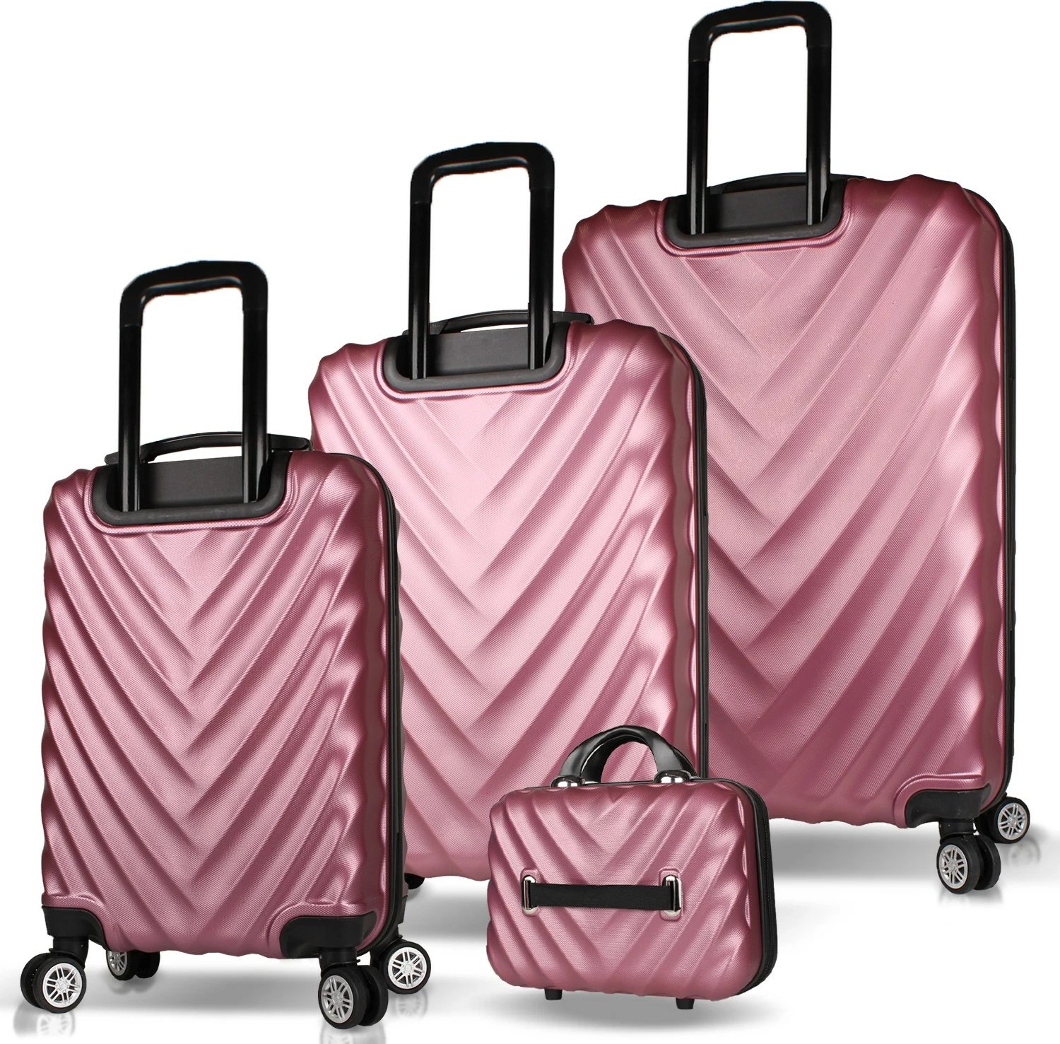 Set valixhesh (4 copë), ngjyrë rozë gold, Zoozie Bags, 7248