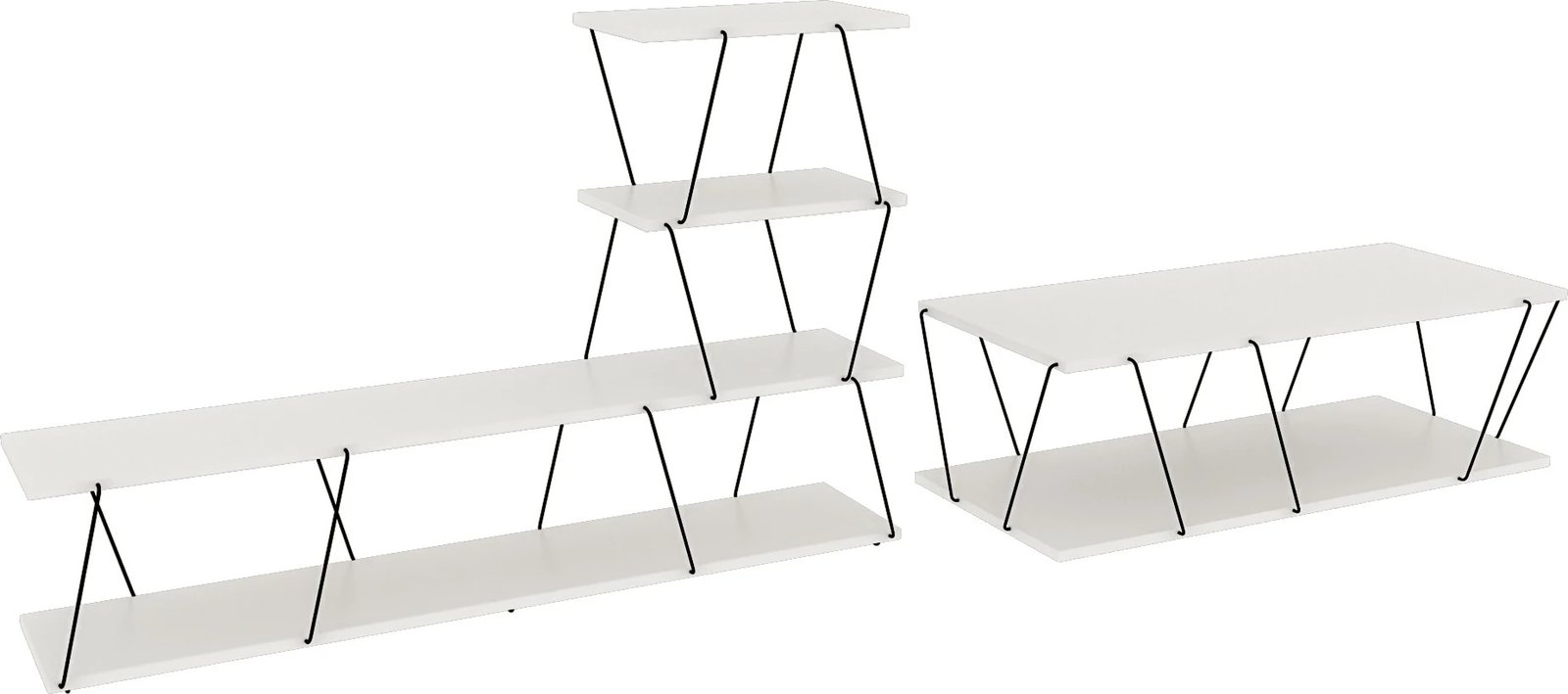 Set mobiljesh për dhomë dite Hanah Home, Basak, bardhë