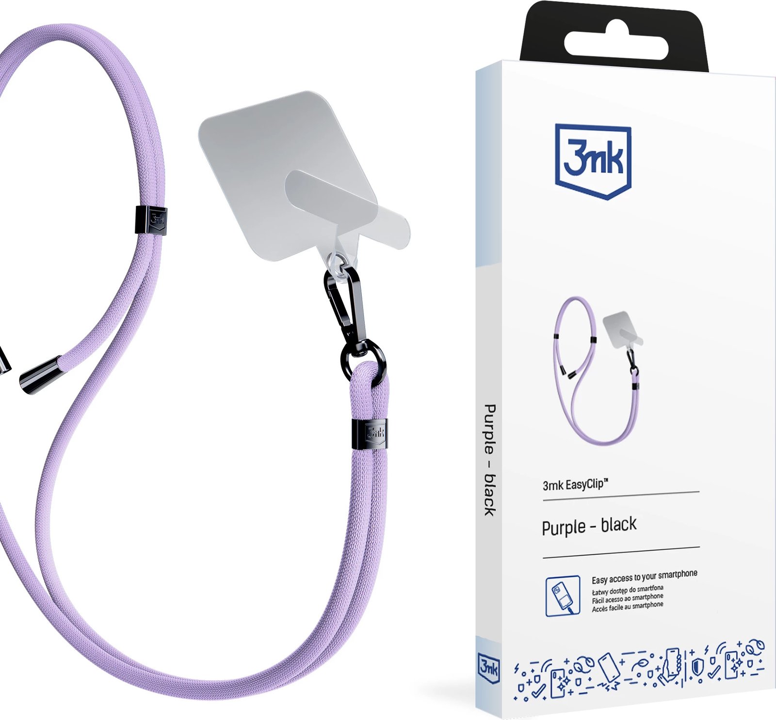 Litar për celular 3mk EasyClip, vjollcë