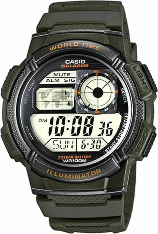 Orë dore për meshkuj Casio, e zezë