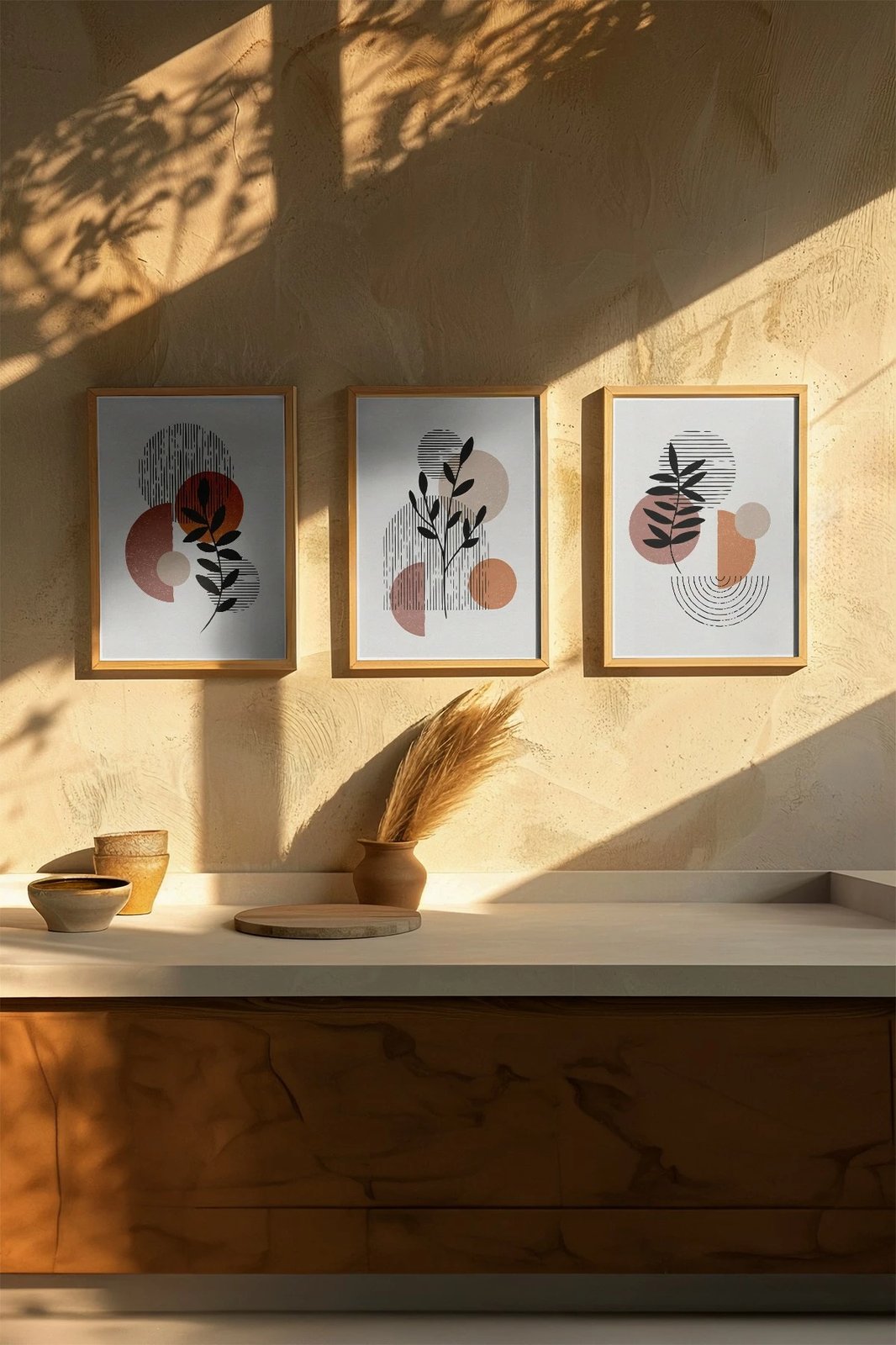 Pikturë dekorative me kornizë (3 copë), Wallity, 3Dartsohoset113