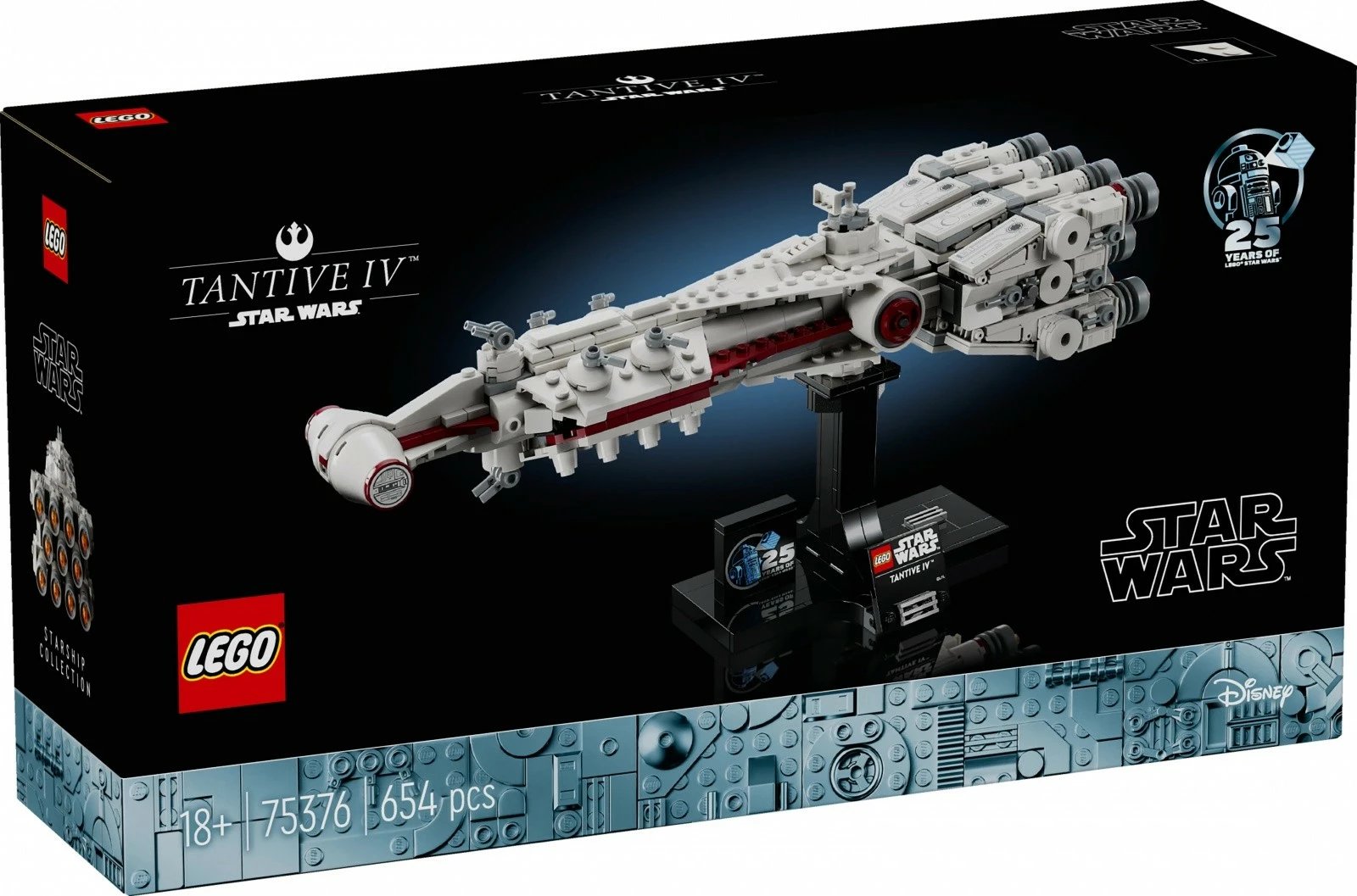Set LEGO Star Wars Tantive IV 75376, 654 pjesë, për të rritur, Bardhë/Gri