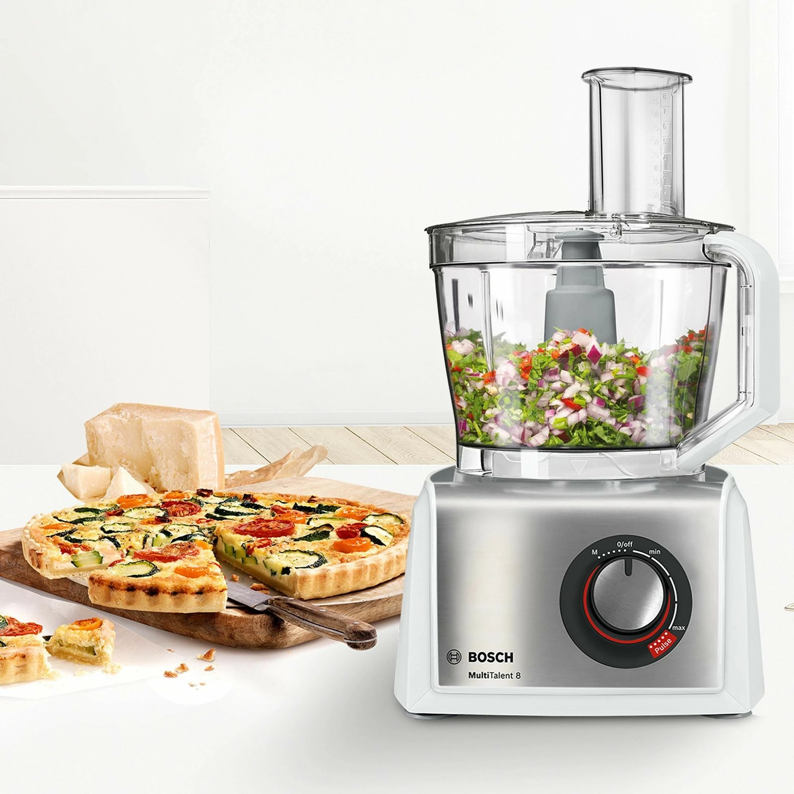 Procesor ushqimi Bosch MC812S814, 3.9 L, çelik inox, bardhë