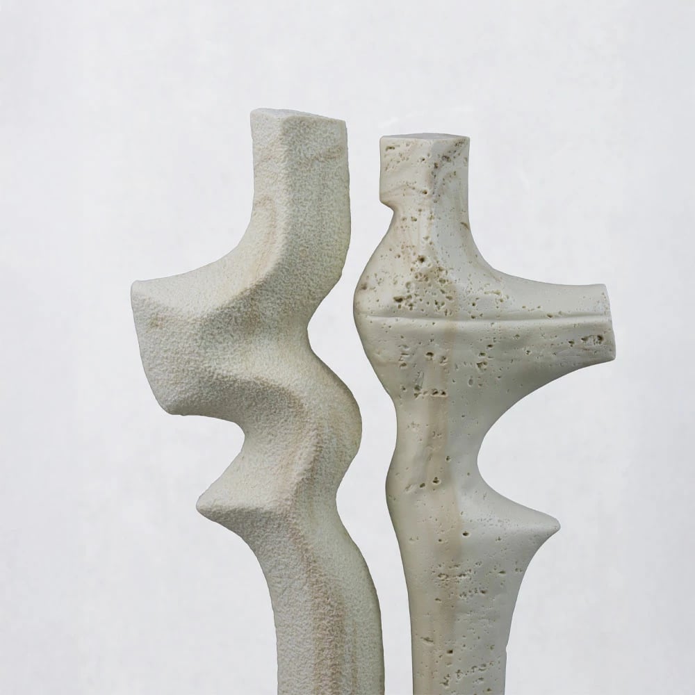 Dekor DUET I, rrëshirë, ngjyrë bezhë, 16x9x31.5cm