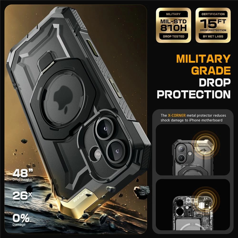 Mbështjellës Supcase UB Grip Mag me MagSafe për iPhone 15 Pro Max, Zi