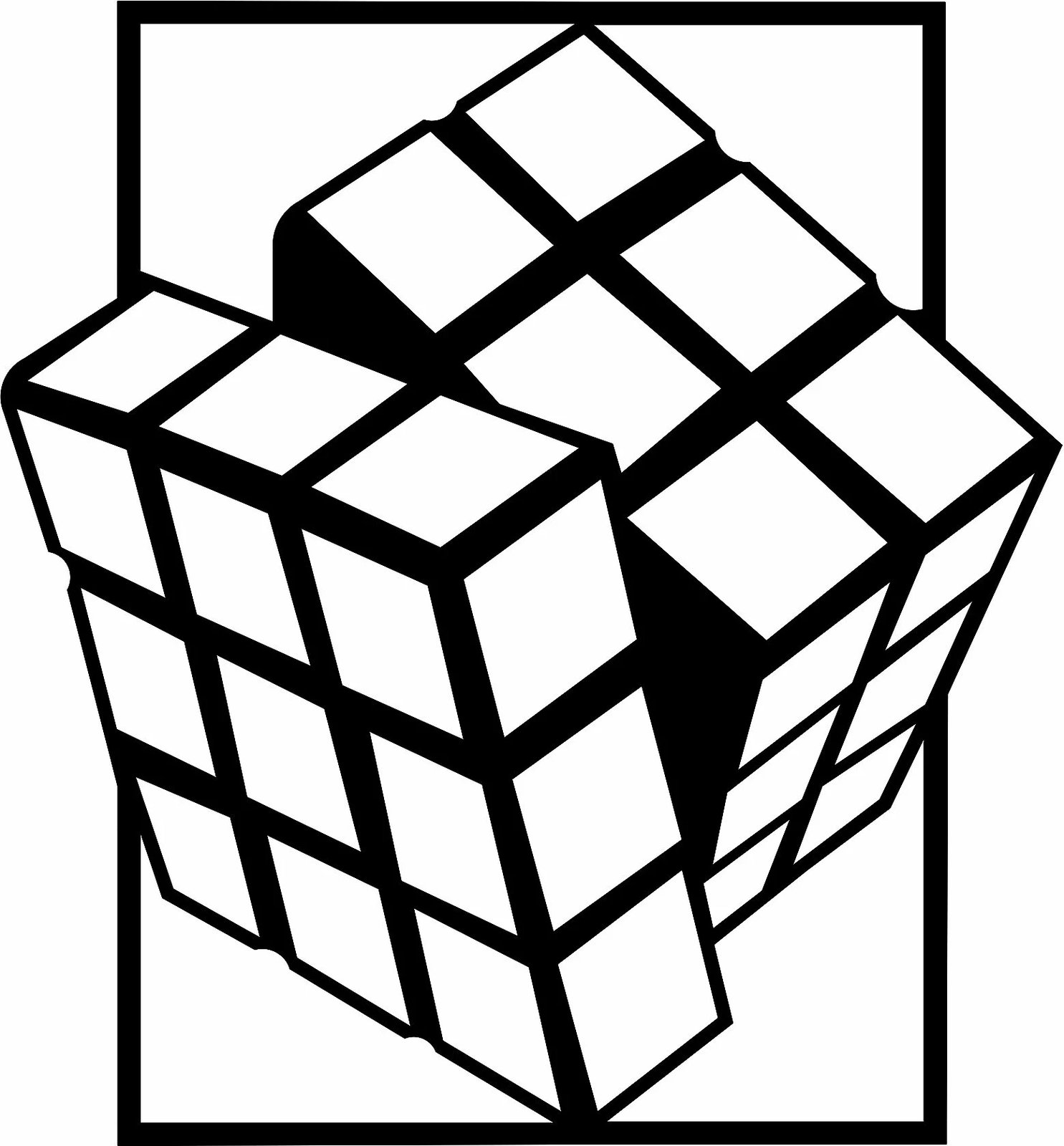 Aksesor metalik dekorativ për mur, Rubik's Cube, ngjyrë e zezë