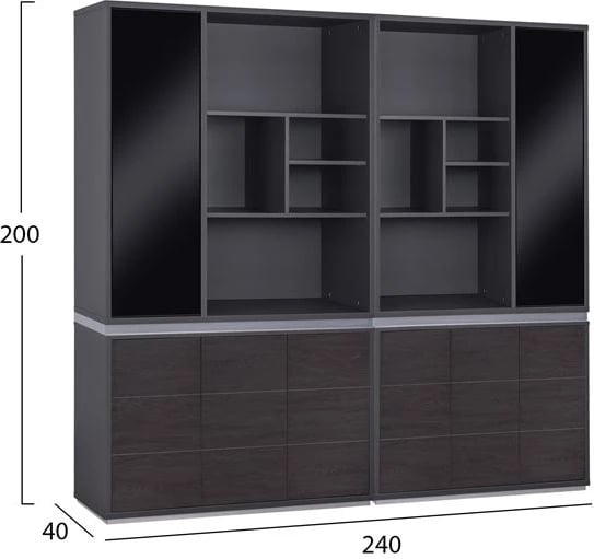 Set 2 pjesë Bibliotekë profesionale për zyre, ngjyrë trëndafili, FH11199