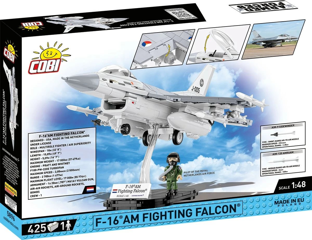 Set ndërtimi Cobi F-16 AM Fighting Falcon, 425 pjesë, gri/bardhë Set ndërtimi Cobi F-16 AM Fighting Falcon, 425 pjesë, gri/bardhë