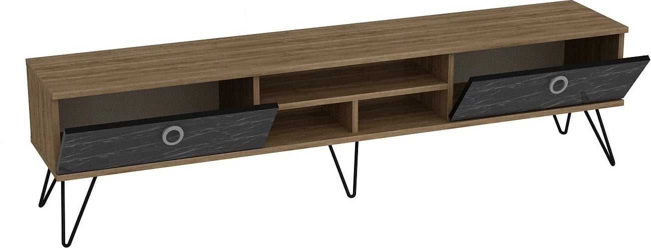 Komodë TV Skye Decor, Lorenz, ngjyrë arre dhe e zezë