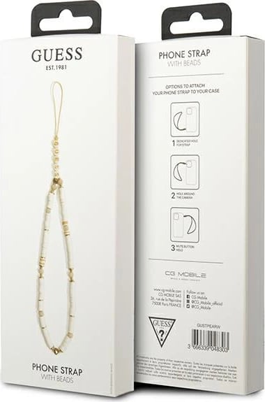 Varëse për celular Guess GUSTPEAW, Heishi Beads, e bardhë