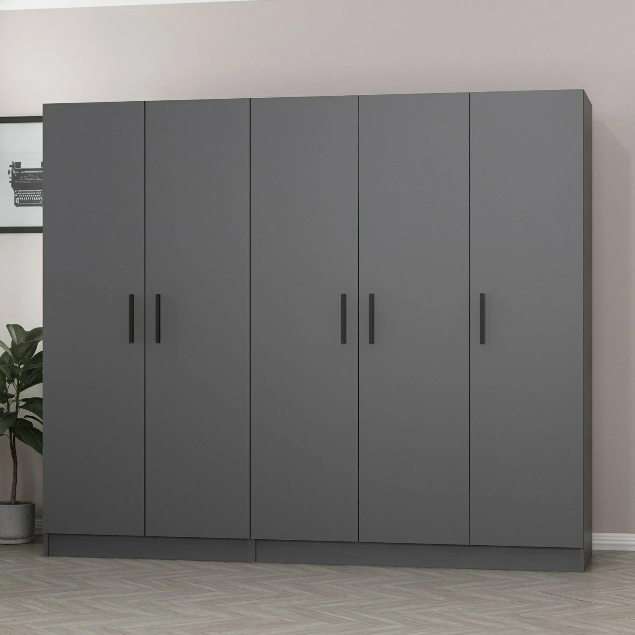 Dollap Skye Decor, ngjyrë antracit, 225x190x52 cm