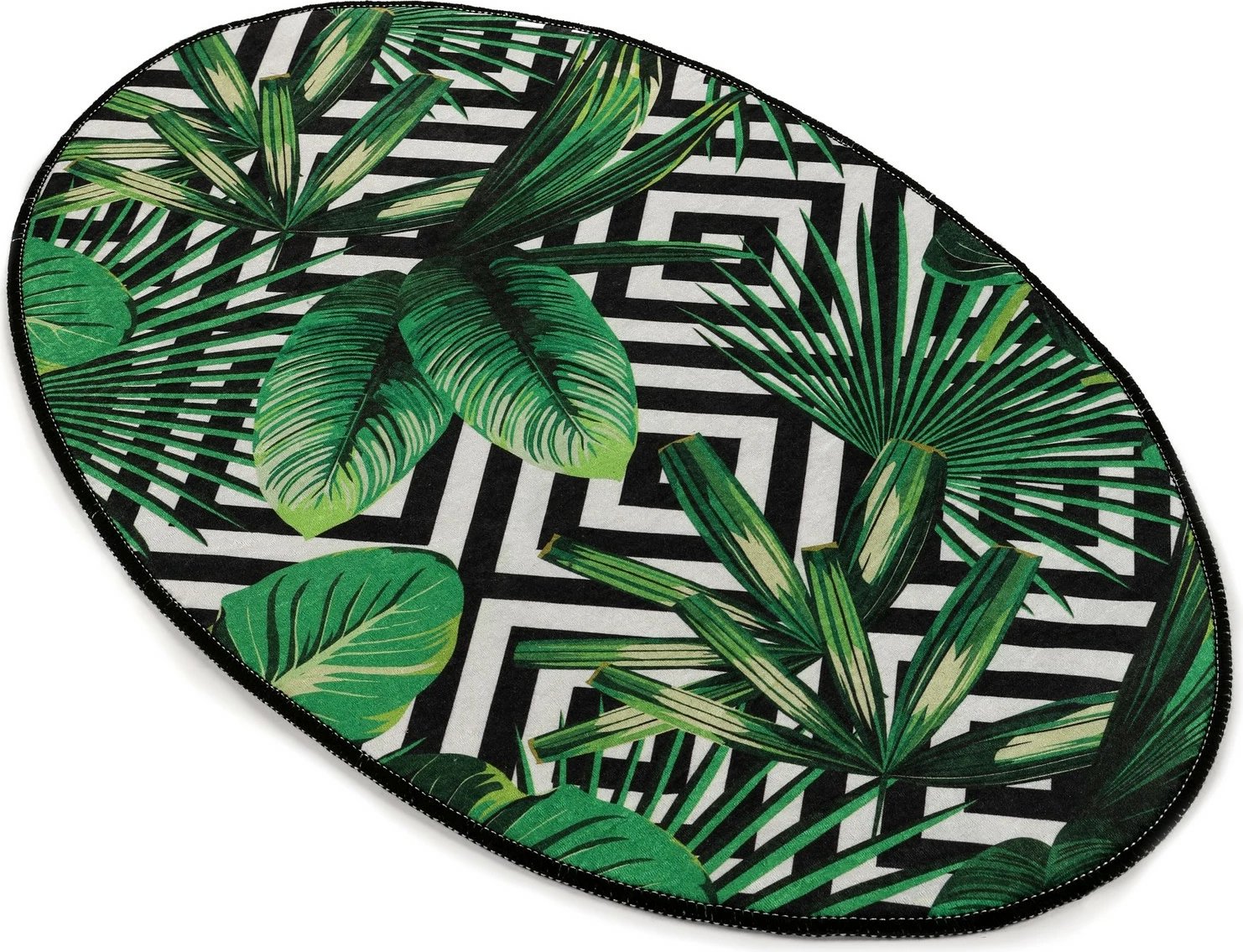 Qilim Tropik, shumëngjyrësh, 60x90cm, oval, Conceptum Hypnose DJT