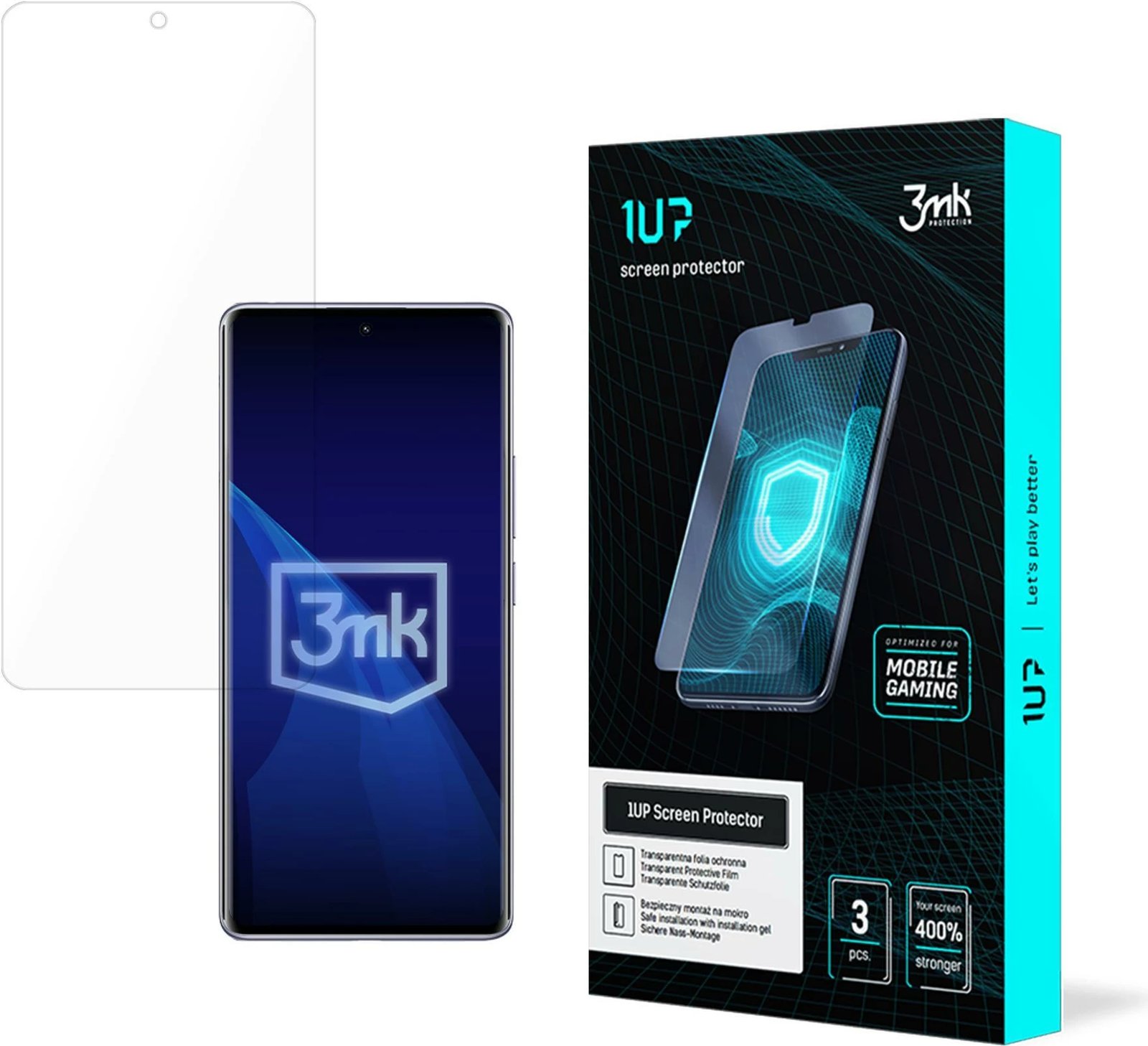 Mbrojtës ekrani 3mk 1UP për Xiaomi Redmi Note 14 Pro 4G, set prej 3 copë