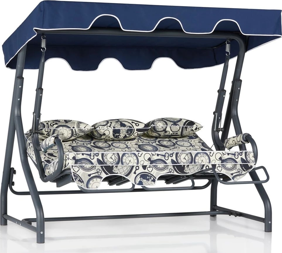 Karrige lëkundëse treshe për kopsht, Skye Decor, Salvia 2, shumëngjyrëshe