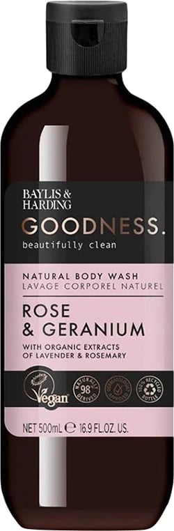GOODNESS ROSE & GERANIUM 500ML Xhel për dush 
