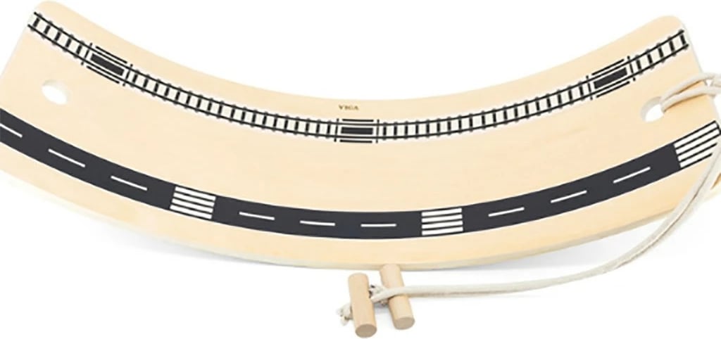 dërrasë balancuese, Viga, 84 cm, kapacitet 80 kg, dru fagu, me litar dhe 3 shirita ngjitës, transparente