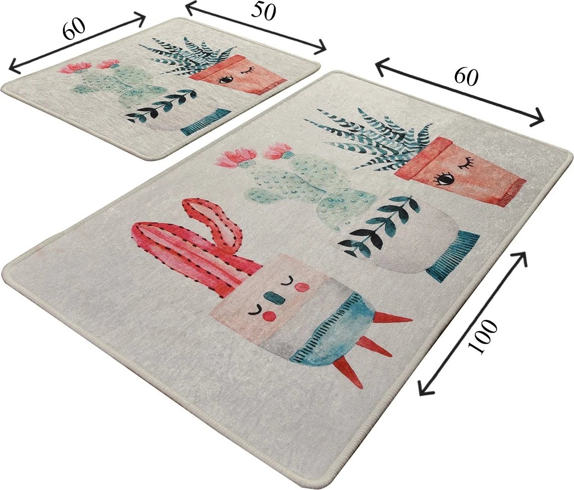 Set dy pjesësh tapeta banjoje Mijölnir, Happy Cactus