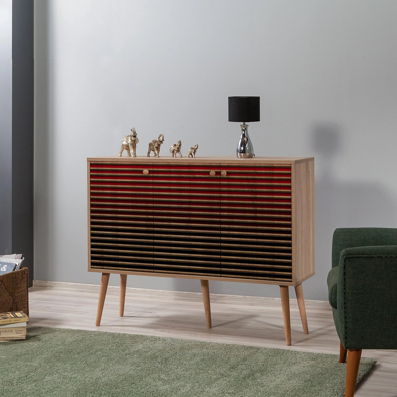 Konsol Hanah Home, Mega-221, ngjyrë lisi Sonoma